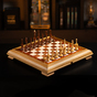 chess with wooden board photo