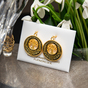 "Tree" earrings in Damascus steel and gold plating by Anframa photo