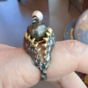 wow video Silver ring "Shark" 925 with a black pearl from the Fama Jewelry House