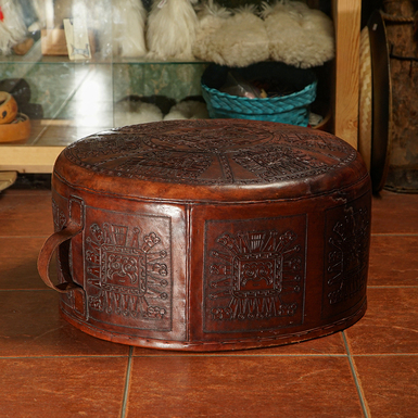 Pouf-suitcase "Ideal" made of bison leather photo