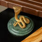 Gilded statuette "Year of the Snake" made of brass «Pandora» on a marble stand (big)