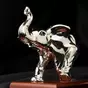 wow video "Elephant" silver-plated figurine on a wooden stand by Exetera Argenti