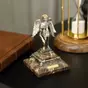 wow video Statuette of Archangel Michael on a marble plinth made of brass "Pandora", with gilding and silver