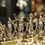 wow video Chess set with gold/silver pieces and bronze board (36 x 36 cm) by Manopoulos