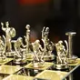 wow video 12 Labors of Hercules Chess Set with Gold/Silver Pieces and Bronze Board (36 x 36 cm) by Manopoulos