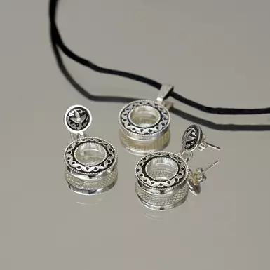 wow video "Pattern" jewelry set with silver plating from Anframa