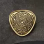  video Brooch "Beauty" made of Damascus steel and gold plated