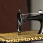  video Figurine "Sewing machine in miniature" made of Damascus steel and gold plated