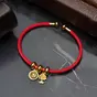 video Bracelet "Red" made of Damascus steel and gold plated