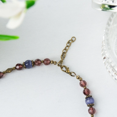 wow video Necklace "Spring" 5-row made of "cat's eye", natural pearls, glass, crystal