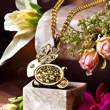 відео Кулон "Золотий кролик" з камінням Swarovski