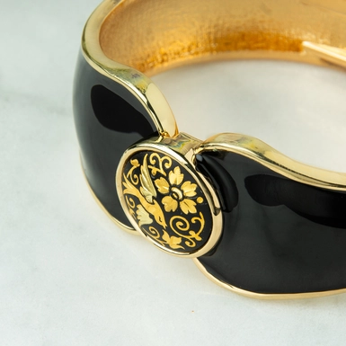 видео Браслет "Райская птица" с круглым элементом с ручной позолотой