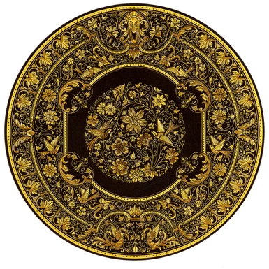 видео Тарелка с позолотой "Цветочный узор"