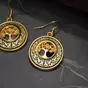 wow video "Tree of Life" earrings made of Damascus steel and gold plated