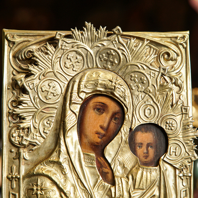 икона с латунной резьбой фото