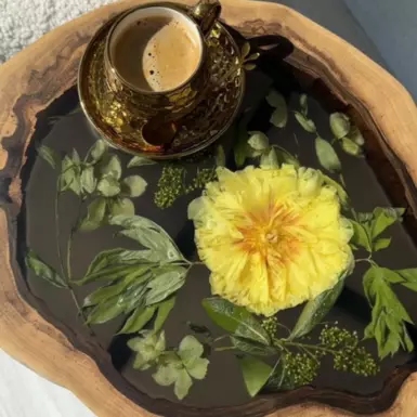 wow video handmade table "Delicate peony"