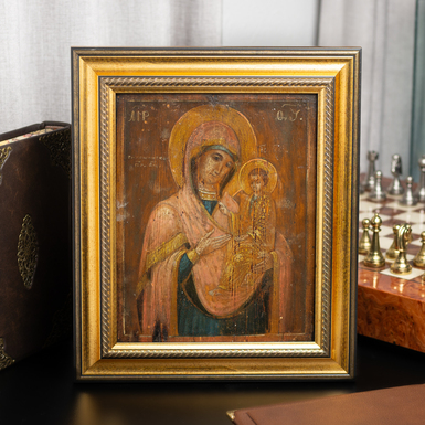 Buy an antique icon of the Tikhvin Mother of God