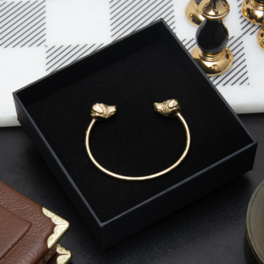 Браслет-кафф із позолоченої сталі фото 2