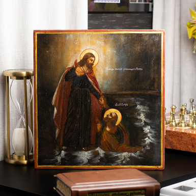 Buy an antique icon of "The Lord saves the drowning Peter"