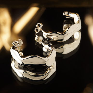 Сережки з посрібленням фото 1