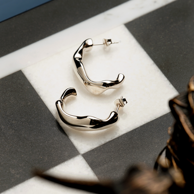 купити сережки півкільця фото 1