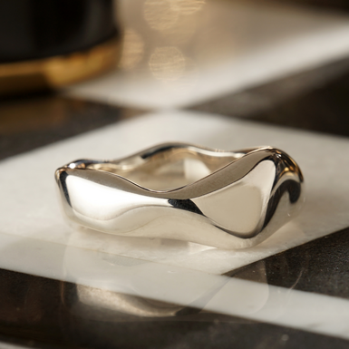 купить кольцо из посеребренной стали фото 1