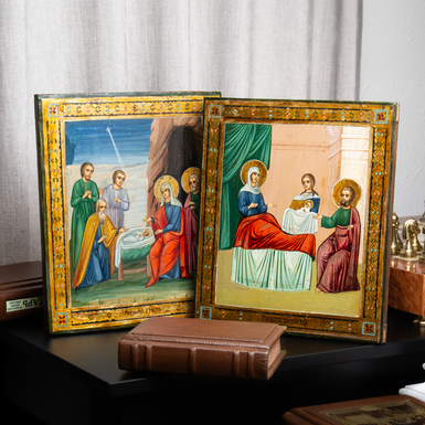 Купить пару икон «Рождество Христово» и «Рождество Пресвятой Богородицы»