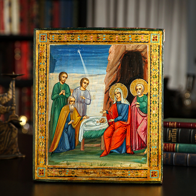 Купить старинную икону Иисуса Христа