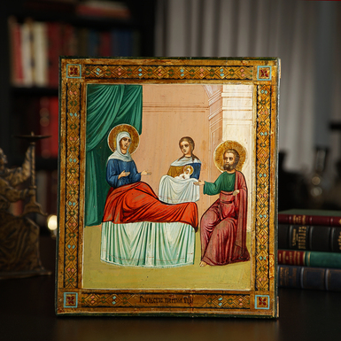 Купить старинную икону Божьей Матери