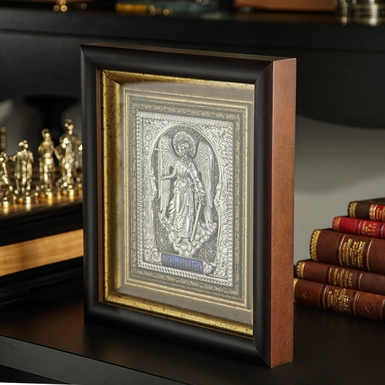 wow video Икона "Ангел Хранитель" из меди, серебра и эмали