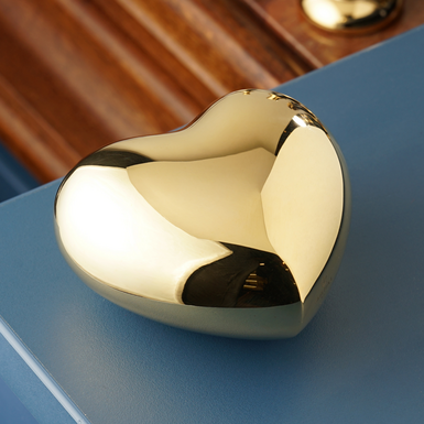 Декоративне серце з полірованої латуні фото 1