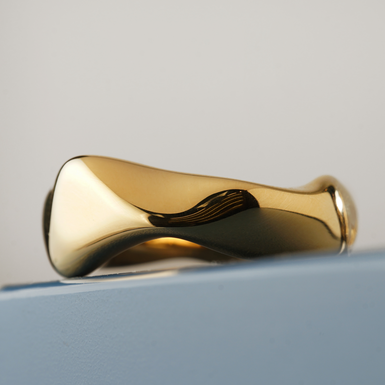 Кольцо из позолоченной стали фото 1