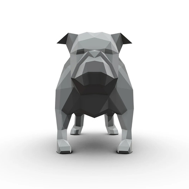 скульптура бульдог з нержавіючої сталі фото