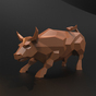 полигональная скульптура бык фото
