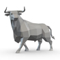 Полигональная скульптура Grey bull фото