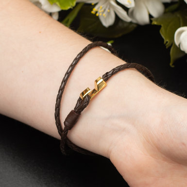 кожаный браслет в два оборота фото 1