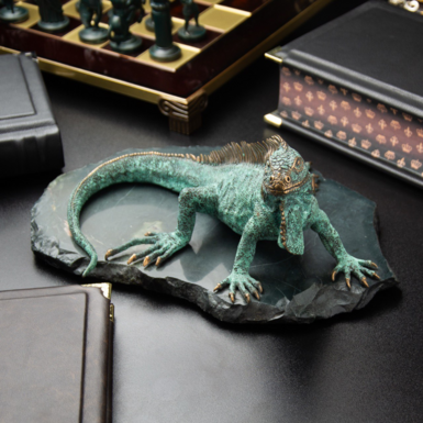 Bronze statuette on a stand photo