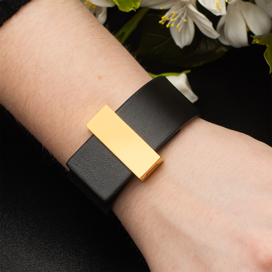 Браслет с застежкой из позолоченой стали фото 1