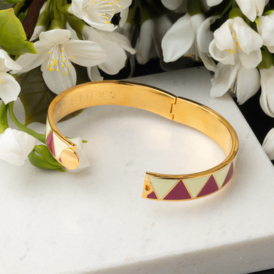 Емальований браслет із позолоченої латуні фото 1