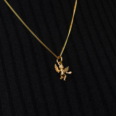 позолоченный кулон на цепочке фото 1