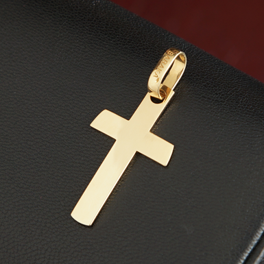 Хрестик із жовтого золота фото 1