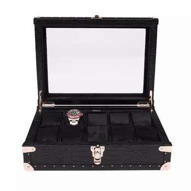"Brompton Optic" Box for 10 Watches by Rapport (Black) photo