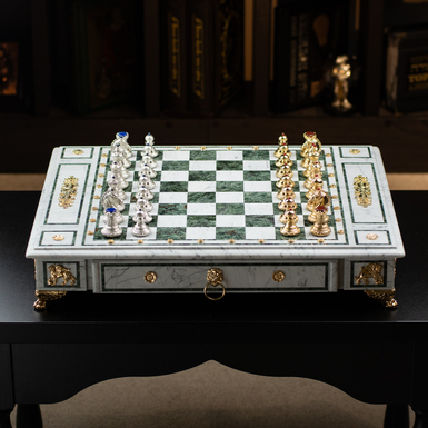 шахи з білого мармуру фото 1