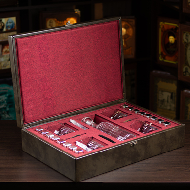 Набір для віскі "Elegia" 4 келихи та графин у преміум кейсі фото