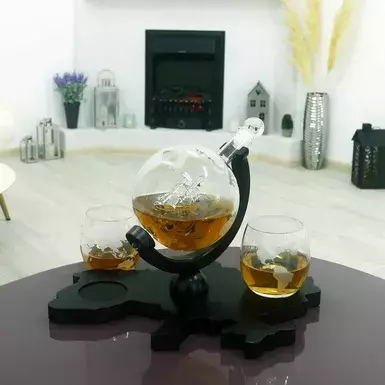 wow video Набір для віскі (графин та 2 склянки) "Карта України" 