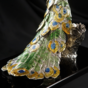 wow video Exquisite silver figurine "Peacock" on a wooden stand