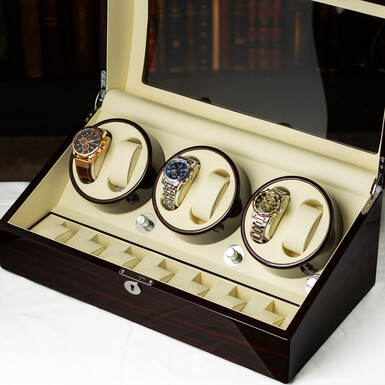wow video Automatic winding box for 6 watches Stunden from Asen