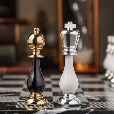 chess with marble board photo