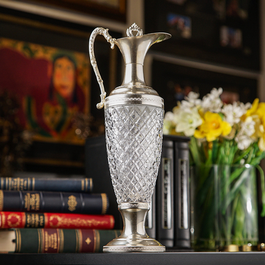 Посеребренный хрустальный декантер для вина, Франция, начало 20-го века