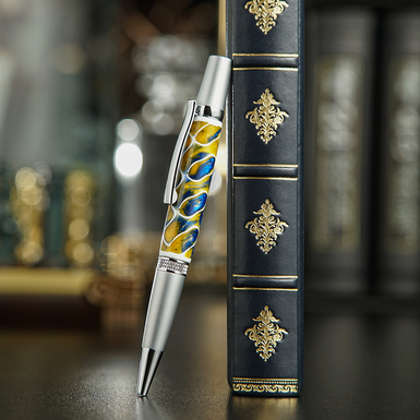 Шариковая ручка "Independence" ручной работы из ювелирной смолы от Kaminskiy Studio фото